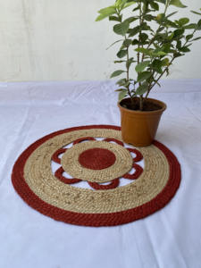 Luxury Floral Embroidered Jute Rug Handmade Woven Braided <b>Carpet</b> Home Living Room Hotel Prayer Use Beautiful Trendy Door Decor - Product Image 3