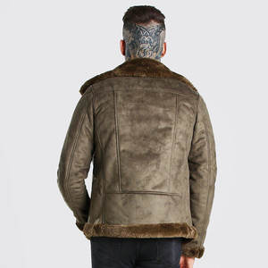 Veste en cuir de mouton enduit de qualité supérieure au design basique, imperméable, look classique, tendance et à la mode, en fausse fourrure - Product Image 2
