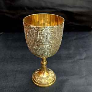 Hecho a mano para copa de vino de latón incluye material estilo uso Iglesia fiesta diseño términos mejorar atraer compradores precio al por mayor - Product Image 5