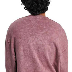 Precio razonable Hombres Acid Wash Sudadera Color sólido Diseña tu propio logotipo Cómodo Hombres Basics Acid Wash Sudadera - Product Image 5