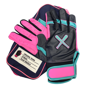 Guantes de Bateo de Béisbol Personalizados en Azul Cielo y Amarillo, Cuero Cabretta Premium, Puño Largo Profesional, Guantes de Bateo de Softbol, Precio de Fábrica - Product Image 6
