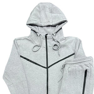 ชุดวอร์ม2ชิ้นสำหรับวิ่งผ้าฟลีซให้ความอบอุ่นสำหรับผู้ชายชุดเซตเสื้อตัวบนและล่าง - Product Image 6