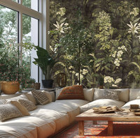 Papier peint mural floral crème gris vert non tissé en vinyle fabriqué en Allemagne pour chambre, salle de sport, hôpital