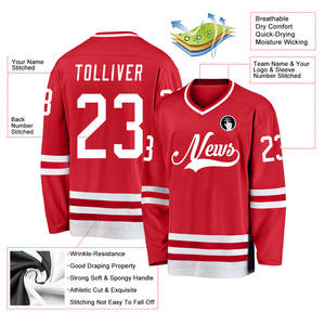 Camiseta de hockey sobre hielo de poliéster personalizada de calidad superior Nuevo diseño Impresión por sublimación con logotipo bordado Equipos de estilo uniforme - Product Image 5