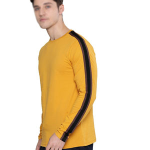 Camiseta de Manga Larga Casual para Hombre, 100% Algodón, Cuello Redondo, Antiarrugas, Cómoda, con Colores Sólidos - Product Image 2