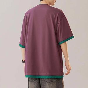 Conçu sur mesure pour hommes lavage à l'acide 100% coton peigné tissu formel T-Shirt surdimensionné Streetwear sérigraphie lettre - Product Image 4