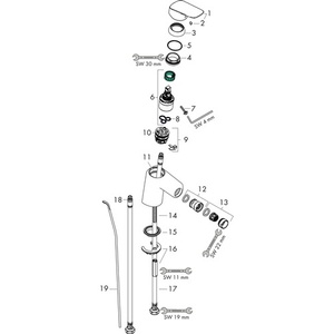 HG 70 LOGIS DN 15 ก๊อกผสมบิเดต์แบบก้านโยกเดี่ยวโครเมียม 1 1/4 นิ้ว HANSGROHE อุปกรณ์อาบน้ำและสุขภัณฑ์ - Product Image 3