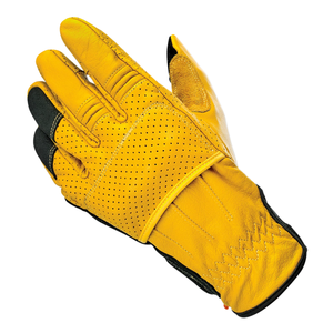 Yellow Full Finger Air Vented 100% Leather Motorbike Gloves Motorcycle Auto Racing Wear Genuine Leather Gloves For Men - Product Image 1