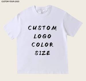 100% coton de marque surdimensionné décontracté court-longueur T-Shirt pour hommes personnalisé noir pour bouffée impression vierge Design surplus mode - Product Image 6