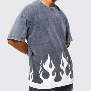 เสื้อยืดสำหรับผู้ชายเสื้อยืดสำหรับทุกเพศเสื้อยืดแขนสั้นย้อมสีกรดฟอกสีแบบพรีเมียม - Product Image 6