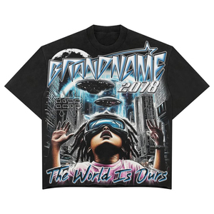 Camiseta de algodón pesado de lujo | Camiseta personalizada con estampado gráfico para hombre para todo el día Camiseta cómoda para hombre - Product Image 1