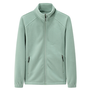 Wholesale OEM Custom logo Winter Zip up <b>Ladies</b> Polyester Sports Women Polar Fleece Jackets - Product Image 3