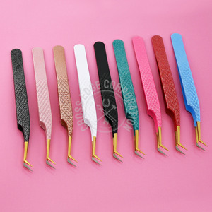 New Arrival Fine Tip Lash Tweezers 45 Degree Stainless Steel Volume Eyelash Extension Tweezers Precision Lash Tool - Product Image 1