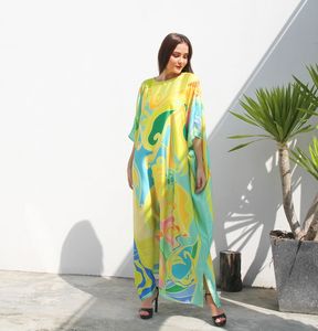 Kaftan en viscose pour femmes, tendance et élégant, imprimé numérique, col long, brodé, longueur maxi, taille naturelle, écologique - Product Image 2