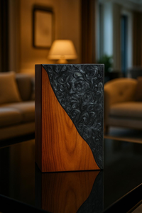 Handmade Wooden Urn <b>Box</b> Custom Engraved Rosewood & Green Resin <b>Memorial</b> <b>Keepsake</b> <b>Box</b> Decorative Cremation Urn for Ashes - Product Image 4