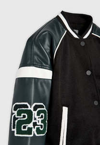 แจ็คเก็ตบอมเบอร์วินเทจสำหรับผู้ชาย, เสื้อแจ็คเก็ตบอมเบอร์ลำลองฤดูหนาวโลโก้ออกแบบลายเบสบอลหนังแกะระบายอากาศสไตล์นักศึกษามหาวิทยาลัย - Product Image 4