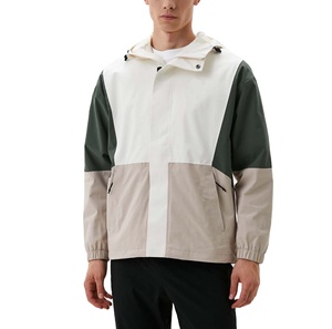 Chaqueta de gimnasio de talla grande personalizada para hombre, ligera, transpirable, resistente a la lluvia, impermeable, cortavientos, soporte bordado, bloque de Color fino - Product Image 1