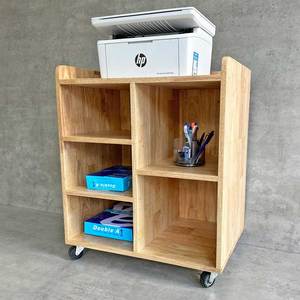 Minimalist Wooden <b>Shelf</b> with Wheels TCN68027 for Printers and Office Documents - Product Image 6