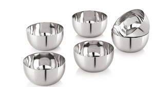 Tazón de Presentación de Alimentos de Acero Inoxidable Pulido Hecho a Mano de Lujo de la India para Bodas, Hogar y Restaurantes - Disponible al por Mayor - Product Image 3