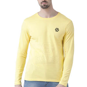 Camisetas de manga larga de algodón de Spandex de alta calidad, respetuosas con el medio ambiente, transpirables, 350g, peso pesado, informal, holgado - Product Image 1