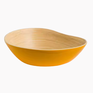 Diseño de forma de mango Precio barato Cuenco de servicio de bambú hilado Ensalada y frutero Decoración de utensilios de cocina al por mayor de Vietnam - Product Image 1