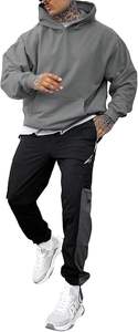 High Quality Grey Cotton <b>Hoodie</b> Custom Logo Pullover Streetwear for Men Hooded Kangaroo Pocket Thermal <b>Oversize</b> <b>Fleece</b> Hoodies - Product Image 3
