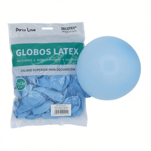 Palloncini in lattice Party Love 25 cm R10 blu pastello per decorazioni - Product Image 2