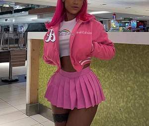 เสื้อแจ็คเก็ตระบายอากาศได้ดีสำหรับผู้หญิงเสื้อโค้ทสั้นสไตล์เบสบอลเลตเทอร์แมนเสื้อ Y2K วินเทจ - Product Image 4