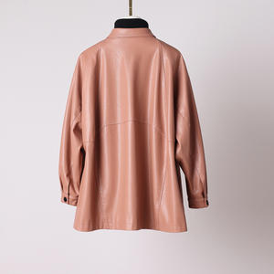 Chaqueta Larga de Cuero PU para Mujer, Estilo Casual Coreano, con un Solo Botón, Impermeable, Cortavientos, con Bolsillos, Color Sólido, Otoño - Product Image 2