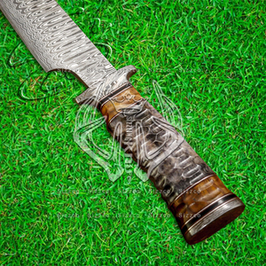 Couteau de cuisine de chef professionnel fait main personnalisé lame en acier damas, manche ergonomique étui en cuir, cadeau idéal - Product Image 4