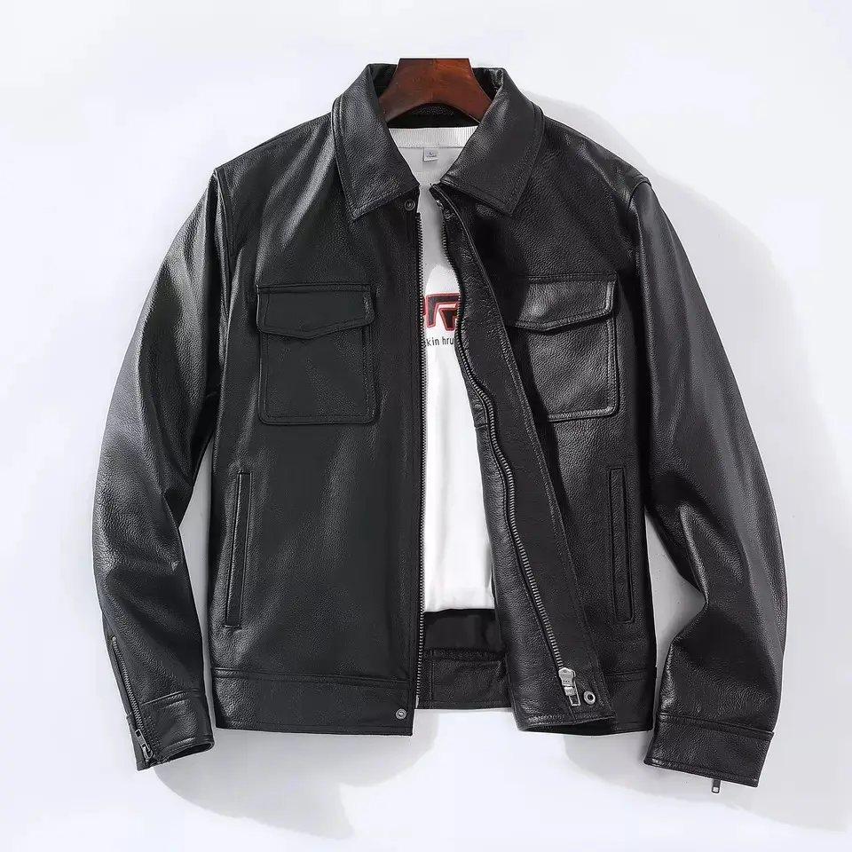 New Men's Leather Jackets Autumn Casual Motorcycle Jacket Biker Leather Coats Jackets Customized Color