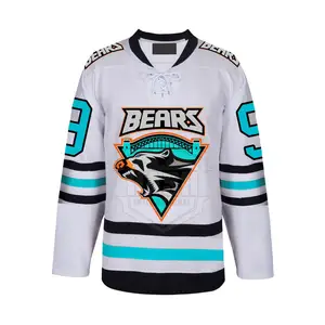 Petit quantité minimale de commande de qualité supérieure coloré équipe commande personnalisé maillot de hockey sur glace de sublimation complète