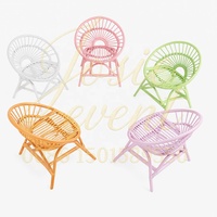 Chaise en rotin tissée à la main pour enfants, dossier rond en forme de soleil, couleur naturelle, salle de jeux Montessori, siège pour enfant, table et chaise