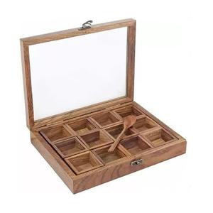 Boîte Masala de forme ronde de meilleure qualité Boîte à épices en bois au design classique pour la cuisine Boîte à épices avec logo personnalisé - Product Image 5