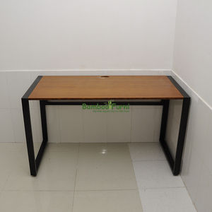 SB003b Bamboo Wood <b>Desk</b> with Iron Frame and Natural Color Trim Size 120x60x75 (cm) - Product Image 3