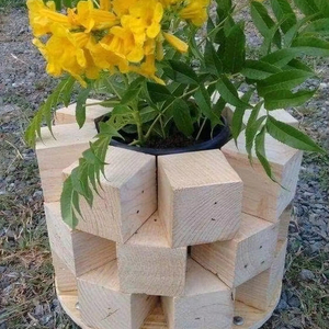 Macetas de madera artesanías maceta de madera maceta de los deseos decoración de jardín de patio trasero macetas de madera creativas macetas de flores de corteza jardín - Product Image 4