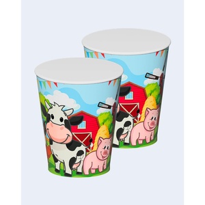 Gobelets jetables sur le thème de la ferme Party Love 270 ml, sac de 12 pièces - Product Image 1