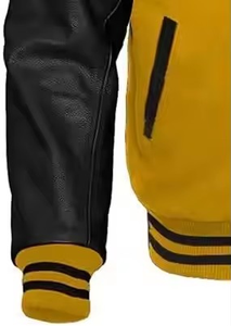 Fleece Letter Bomber Jacket Custom <b>Coats</b> <b>with</b> Varsity and Company Logo Label for <b>Men</b> - Product Image 5