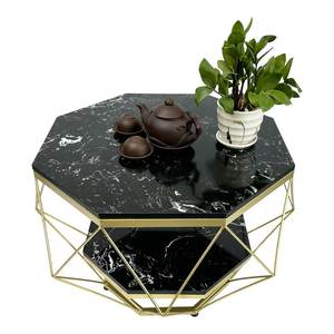 Contemporary Diamond-Shaped Convertible <b>Sofa</b> <b>Table</b> with Stone Top for Living Room - Product Image 4