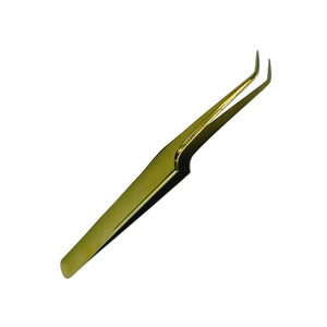 Pince à cils professionnelle en acier inoxydable anti-magnétique 10mm pointe pointue outils d'artistes de cils durables pour faux cils - Product Image 1