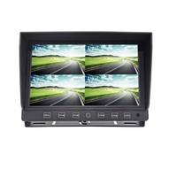 Moniteur DVR à écran tactile IPS de 9 pouces avec 4 écrans partagés | Caméra de recul étanche AHD 1080P, système de sécurité pour flotte, enregistrement sur carte SD 256 Go