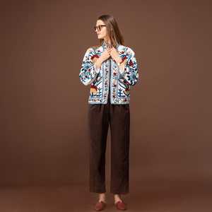 Elegante Chaqueta Acolchada Estilo Uzbeko, Vintage, Ecológica, 100% Algodón, para Mujer, Decorada con Bordados, Manga Larga, Otoño, Floral, Invierno, Boho - Product Image 3