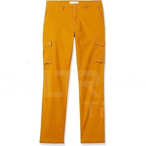 Pantalones cargo para hombre más vendidos, ropa informal de corte recto con tela de lona de color sólido personalizada, corte regular al por mayor - Product Image 3