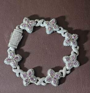 Pulseras de hojas chapadas en oro y plata 7 pulgadas 8 pulgadas Iced Hip Hop joyería para mujeres regalos de cumpleaños y aniversario collares de moissanita - Product Image 2