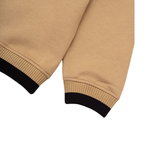 Sudadera Color Block Beige, Elegante, Manga Larga, Cuello Redondo Informal, Moderna, Cómoda, de Algodón, Unisex, Deportiva - Product Image 6