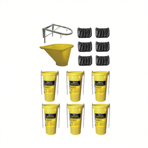 TEKCNOPLAST SRL Kit de piezas para andamios de escalera de acero, 1 tolva, 1 marco de soporte, 6 canales de basura con revestimiento antipolvo, diseño industrial - Product Image 3