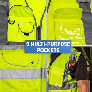 Chalecos de Seguridad Reflectantes de Alta Visibilidad para Mujeres y Hombres con Bolsillos y Cremallera Frontal - Product Image 5