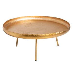 Furnistyle Contemporary Living Room Table <b>Brushed</b> Gold <b>Round</b> Coffee Table Simple Metal Side Table Furniture - Product Image 1