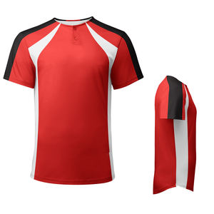 เสื้อเบสบอลมีกระดุมผ้าสแปนเด็กซ์/ โพลีเอสเตอร์เสื้อเบสบอล Raglan แบบสั่งทำแห้งเร็ว - Product Image 4