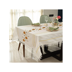 Motif Print Sustainable Cotton Printed Table Cloth OEKO <b>TEX</b> Certified 280 GSM Quick Dry Finish Ideal For Wedding Reception Table - Product Image 6